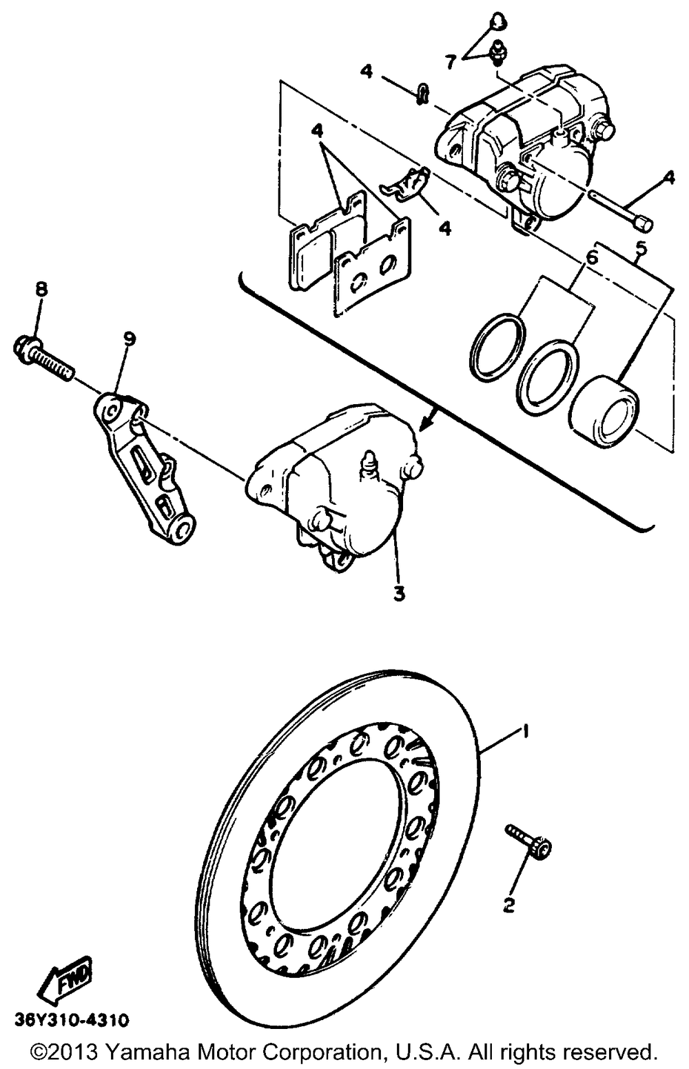 Rear brake caliper