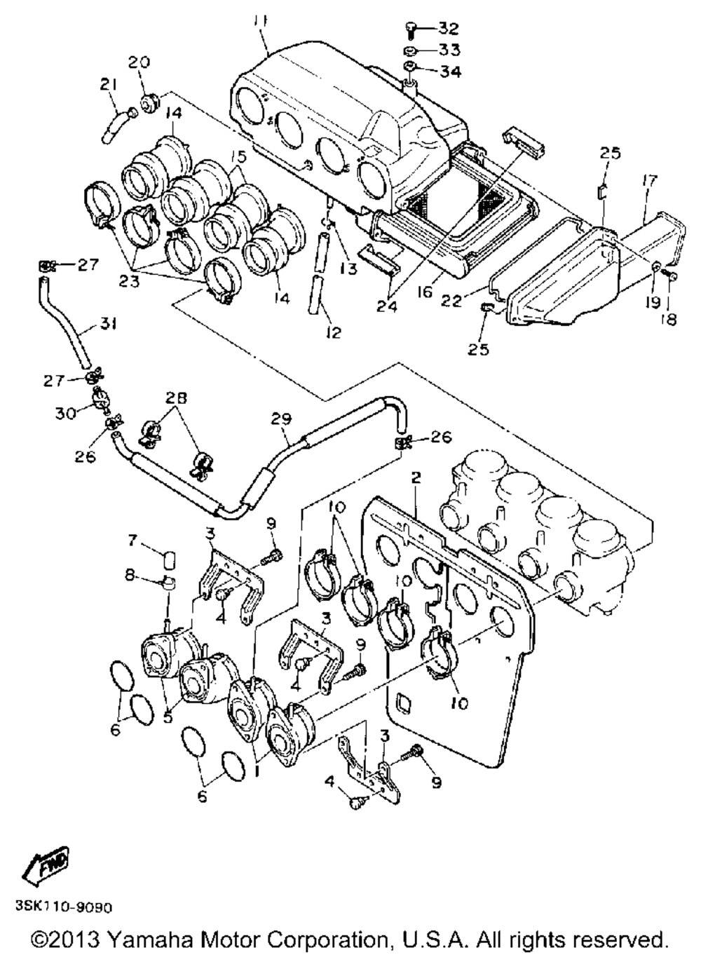 Air filter non california model