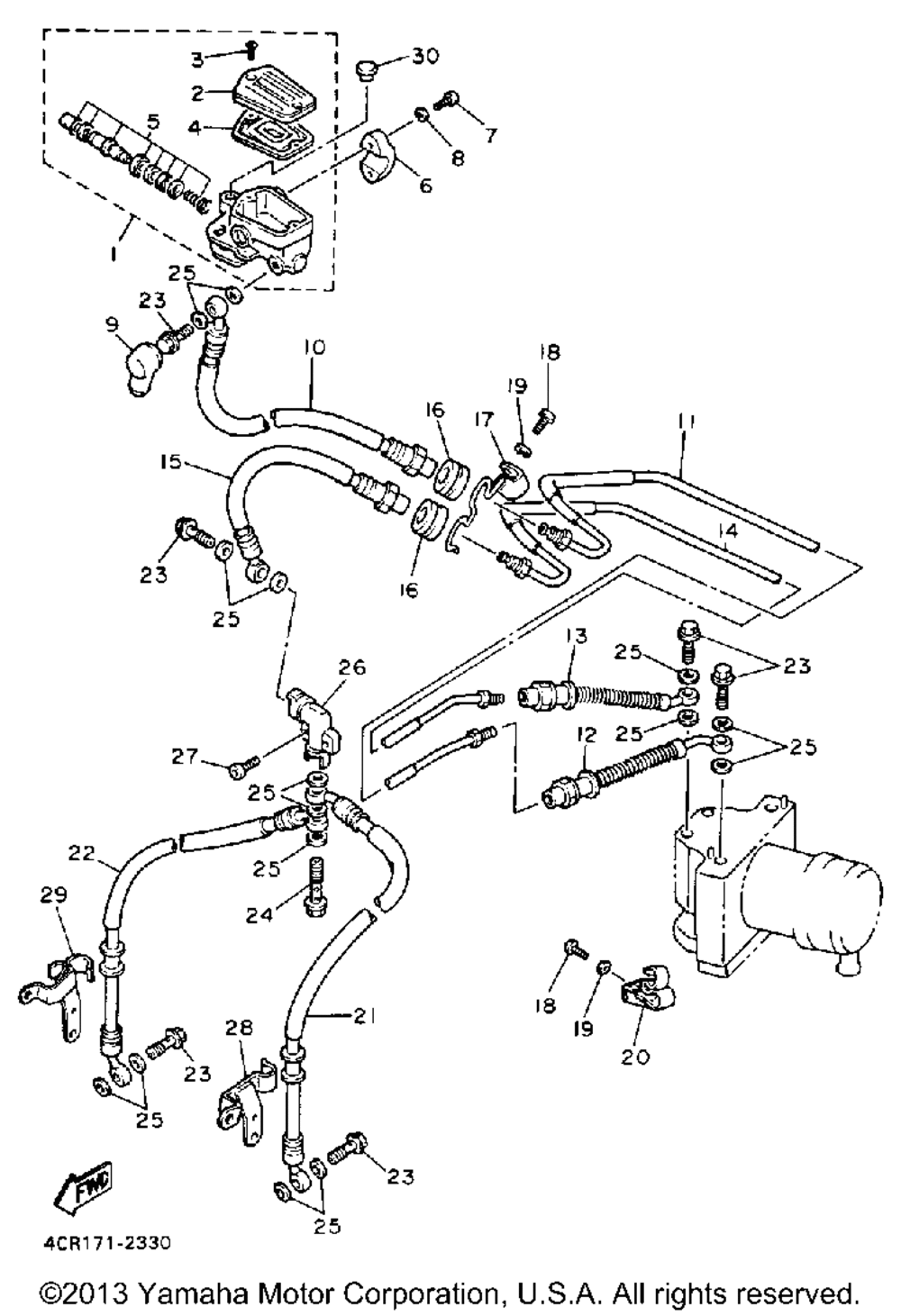 Front master cylinder