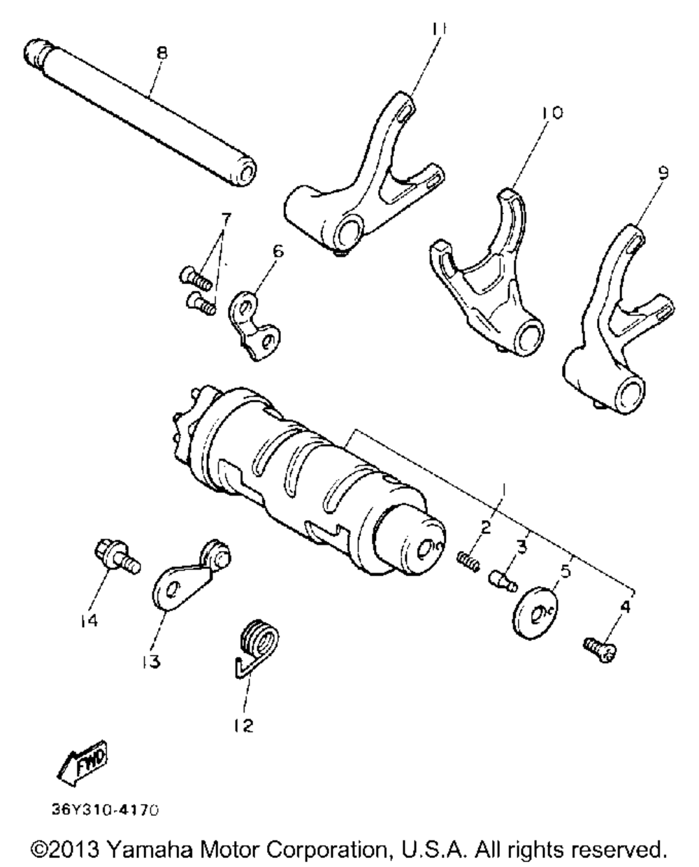 Shift cam fork