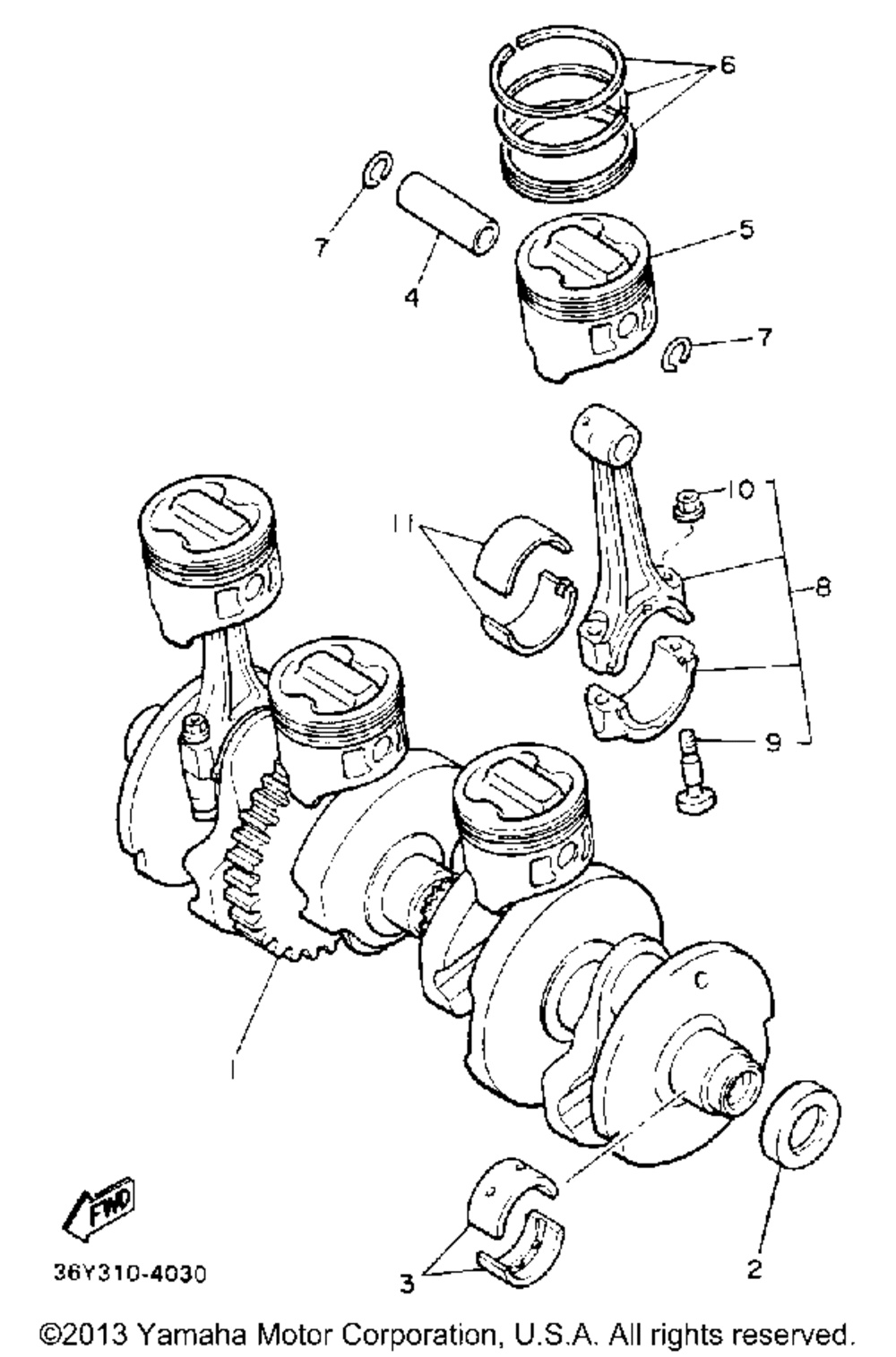 Crankshaft piston