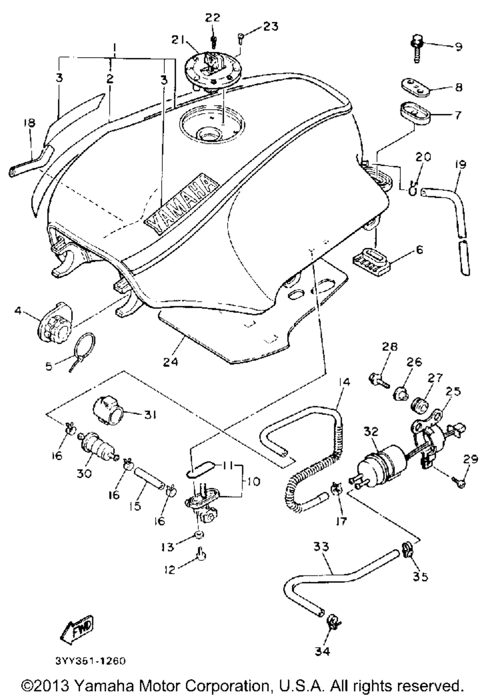 Fuel tank non california model