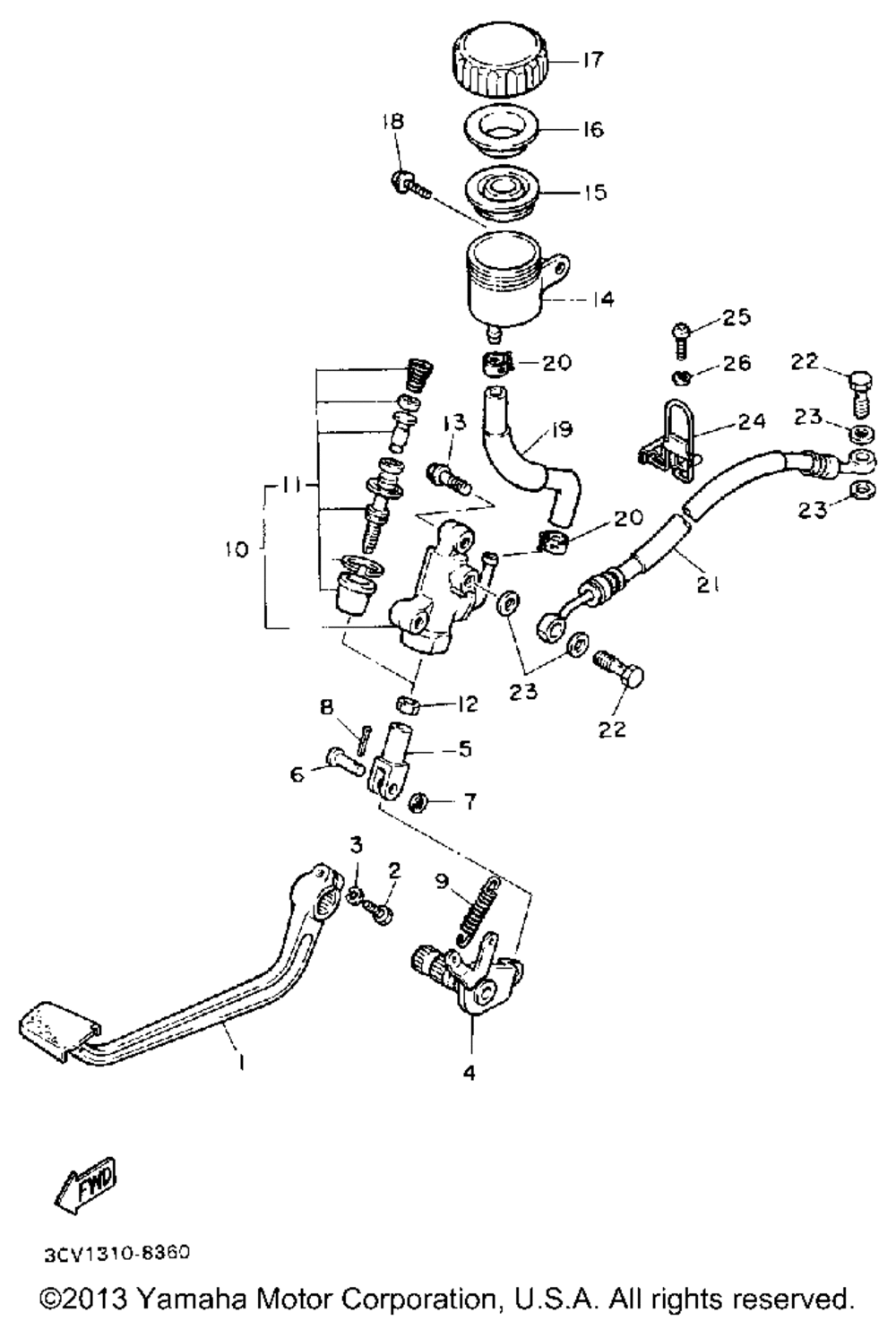 Rear master cylinder