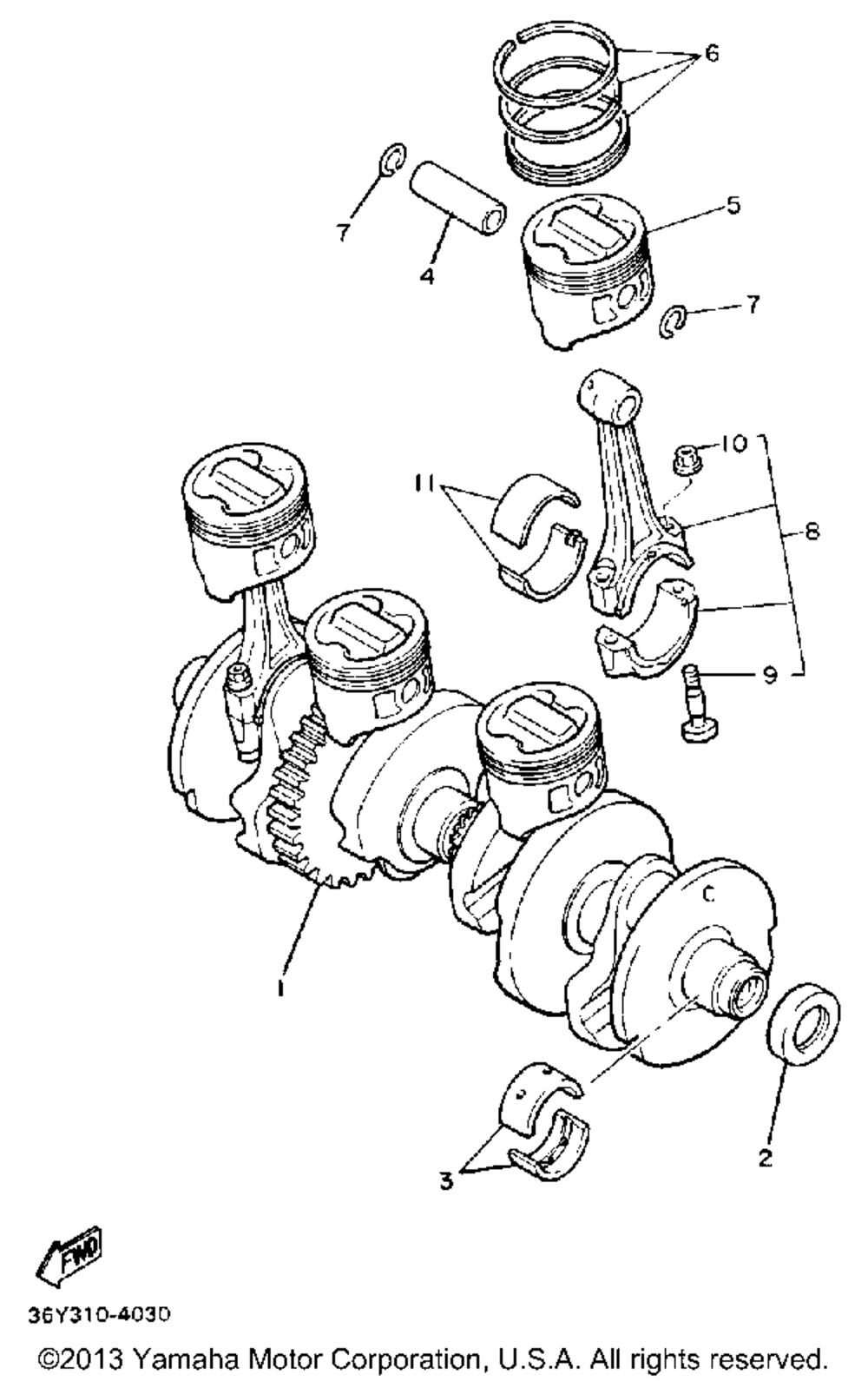 Crankshaft piston