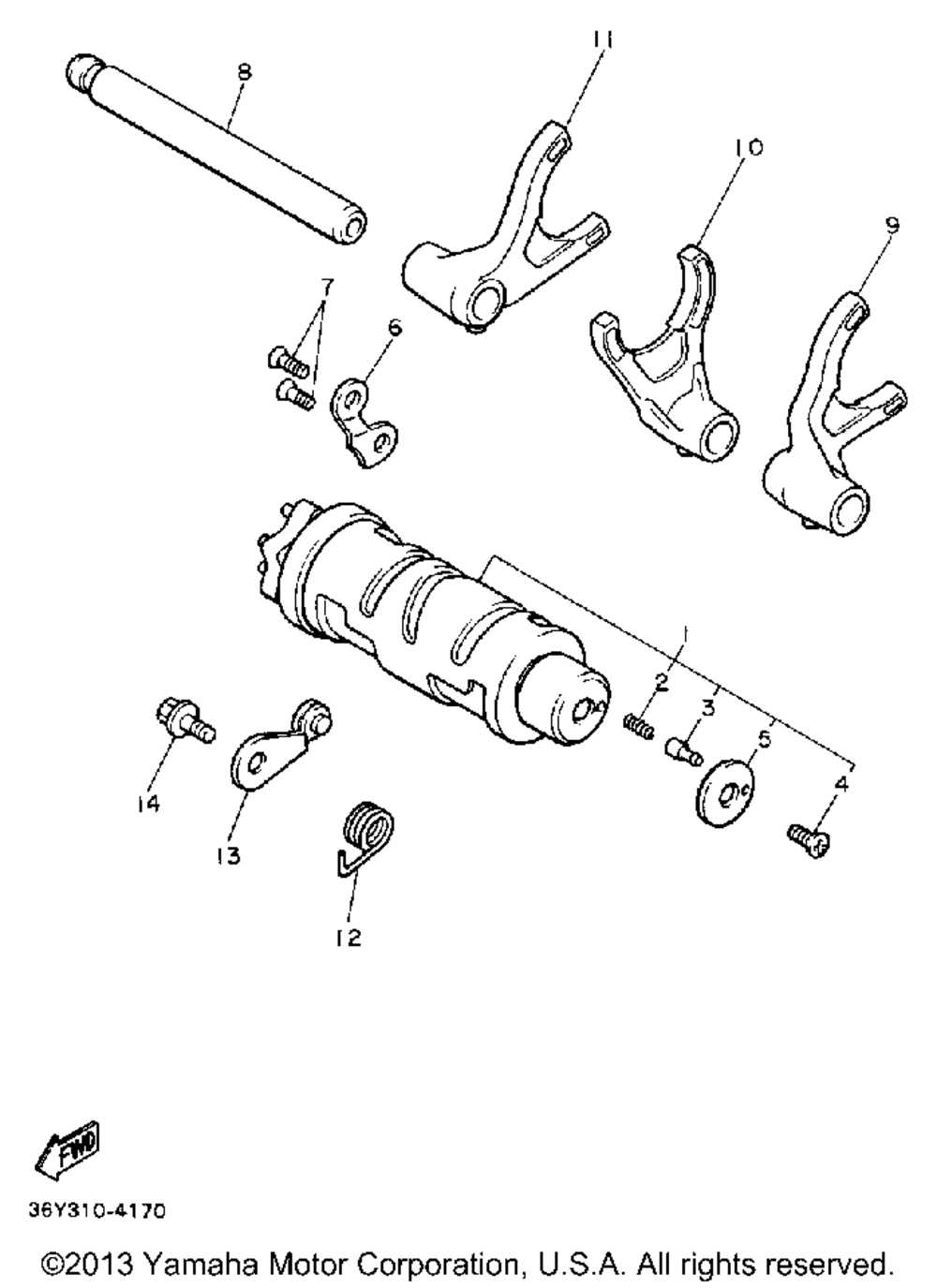 Shift cam fork