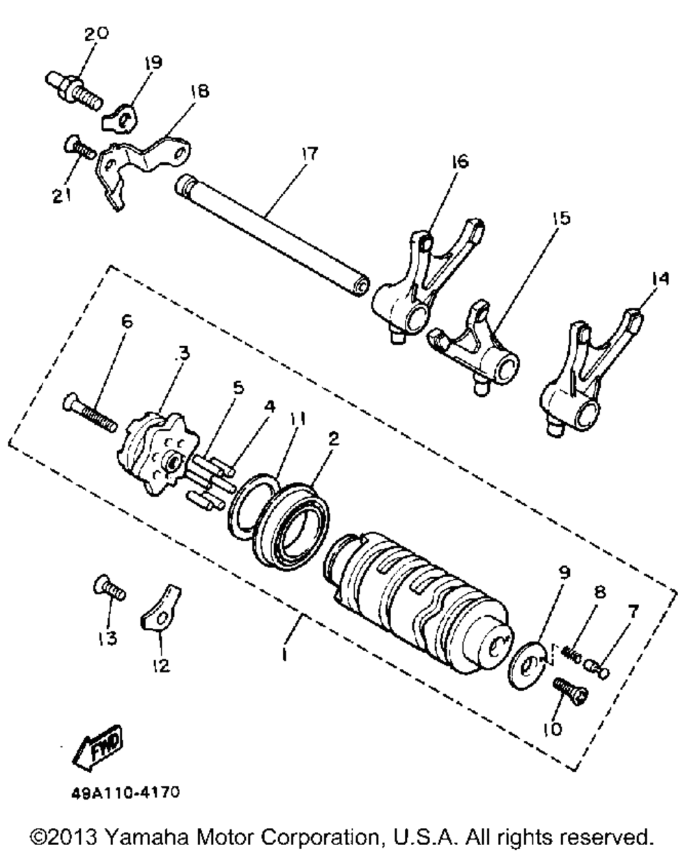 Shift cam fork