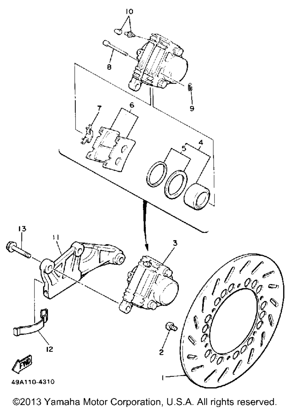 Rear brake caliper