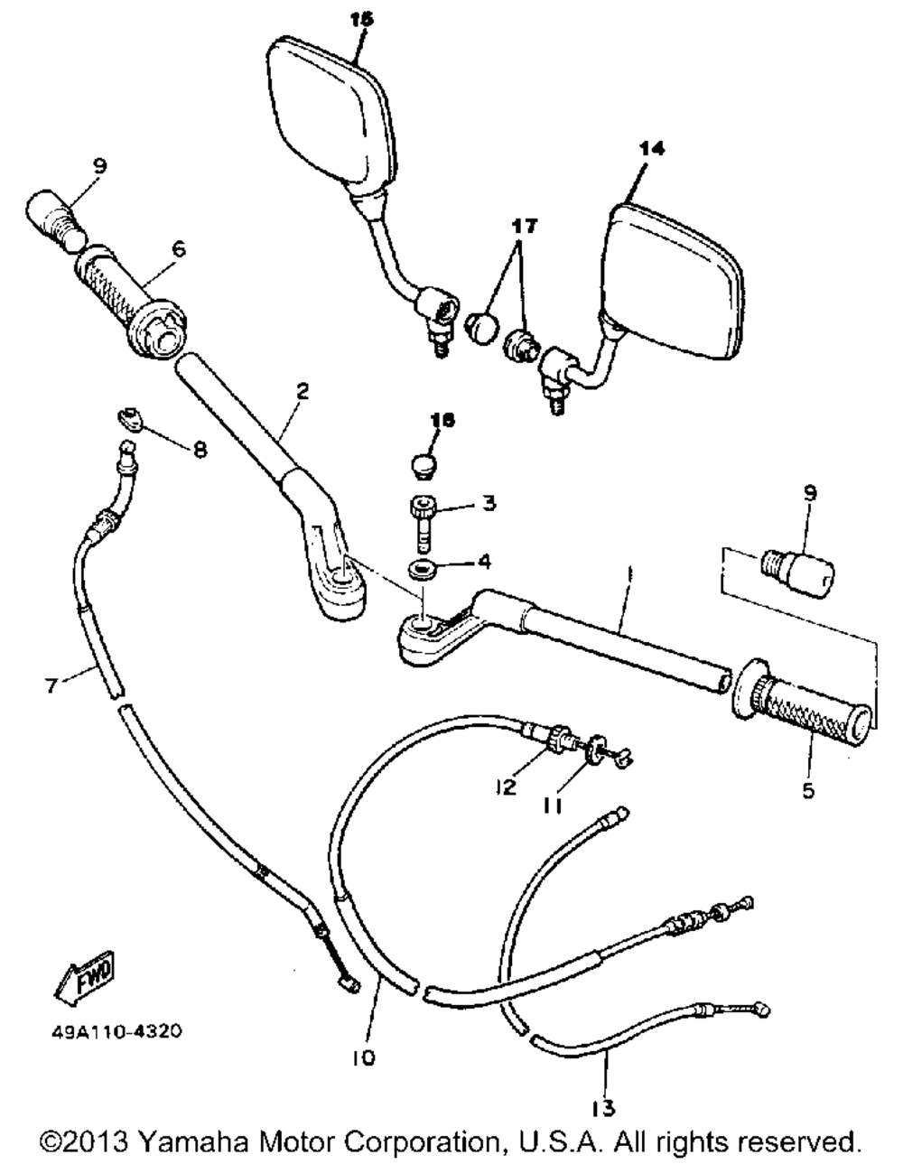 Handlebar cable