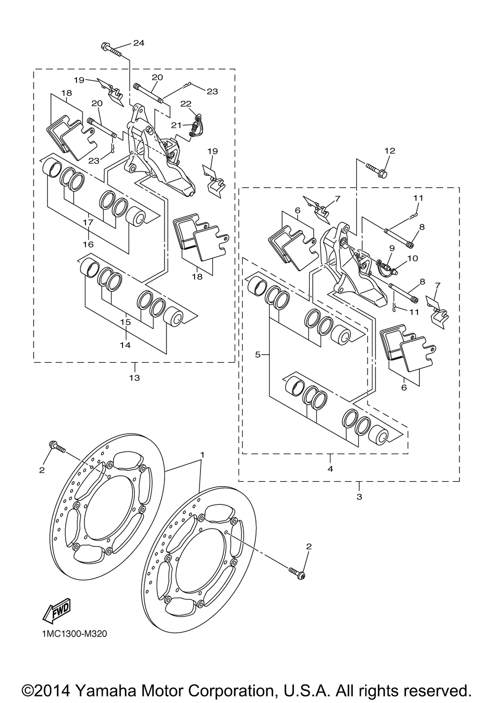 Front brake caliper