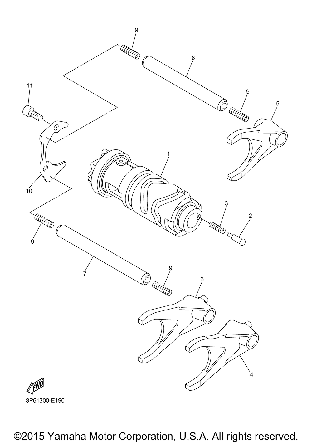 Shift cam fork