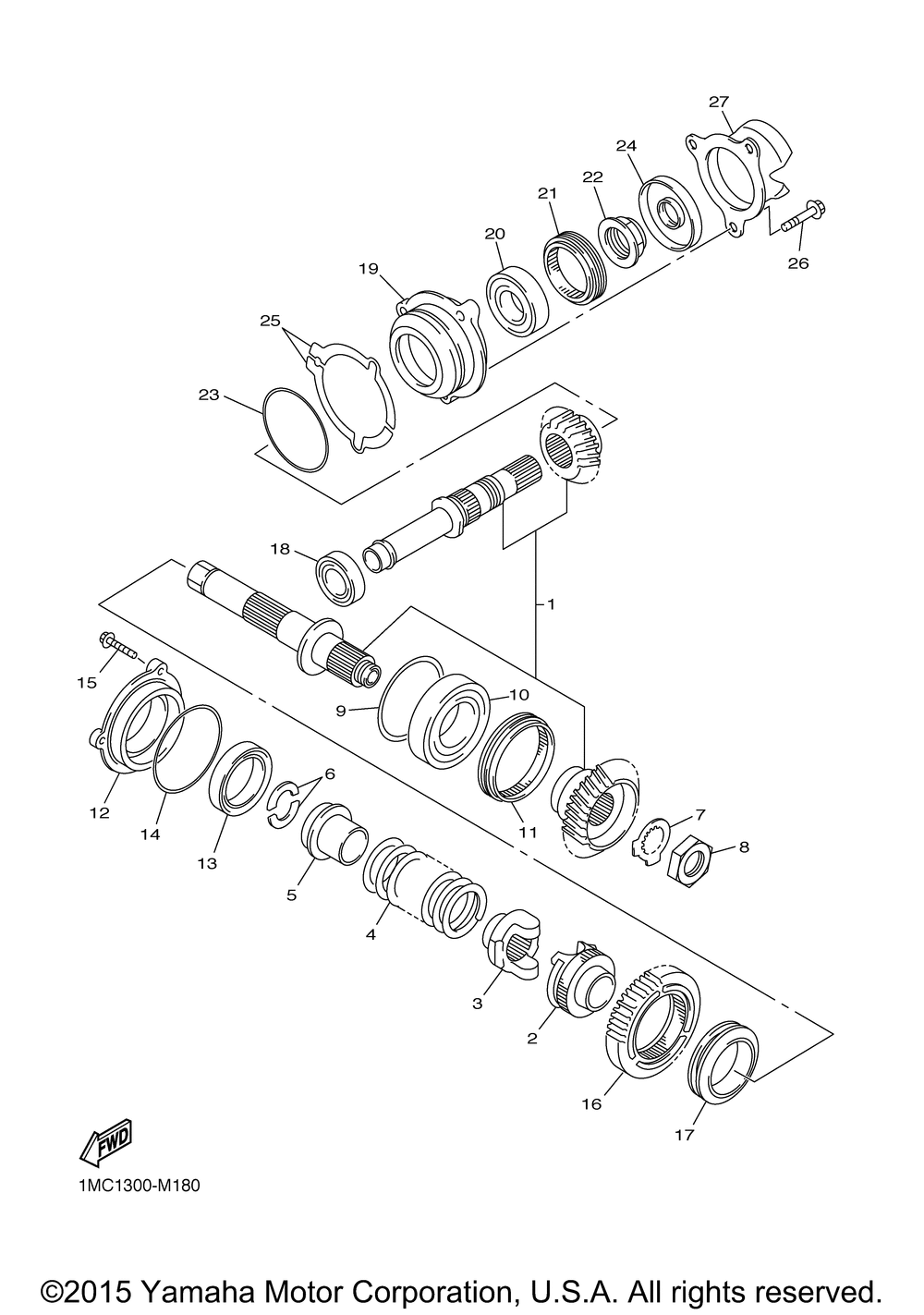 Middle drive gear