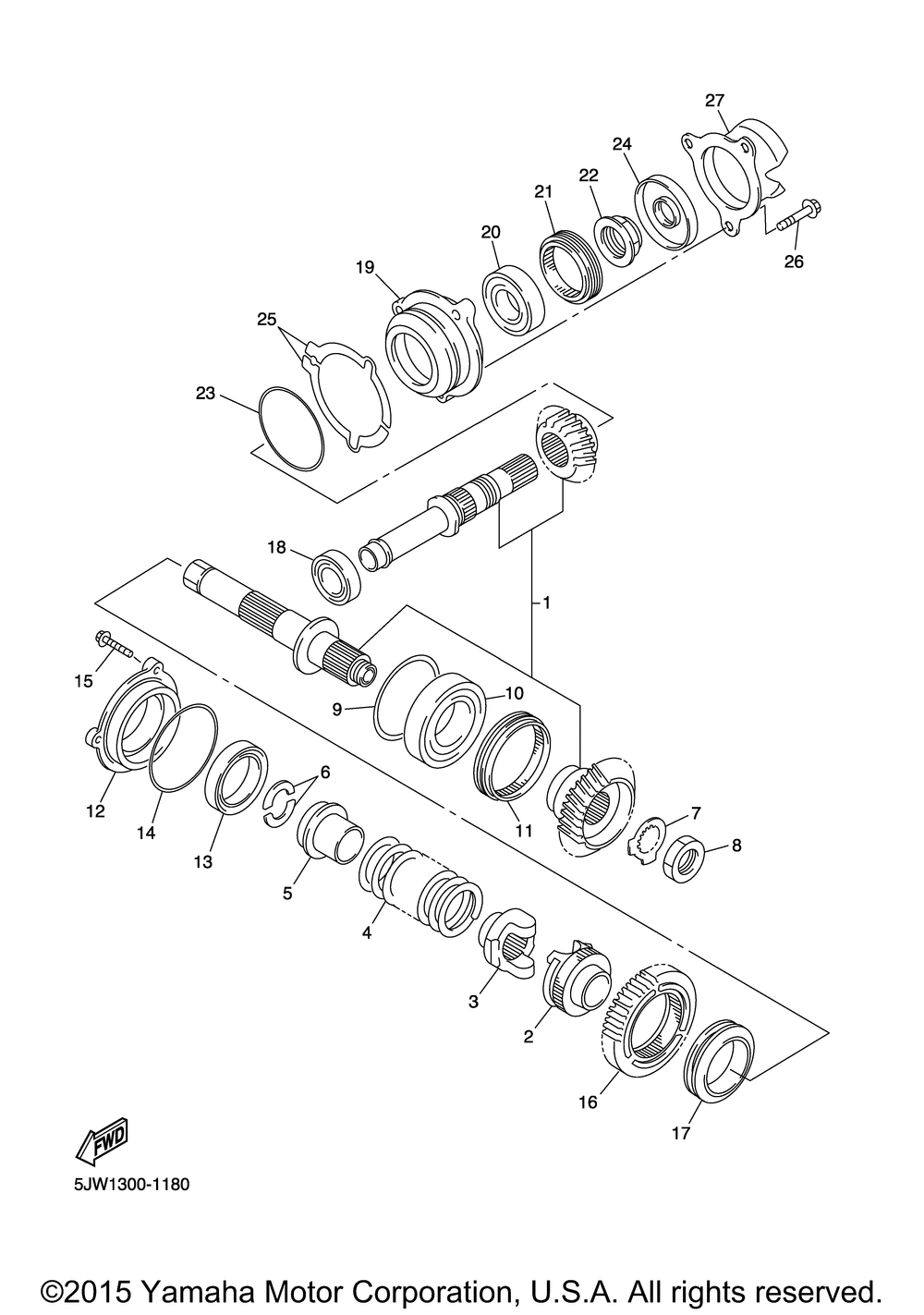 Middle drive gear