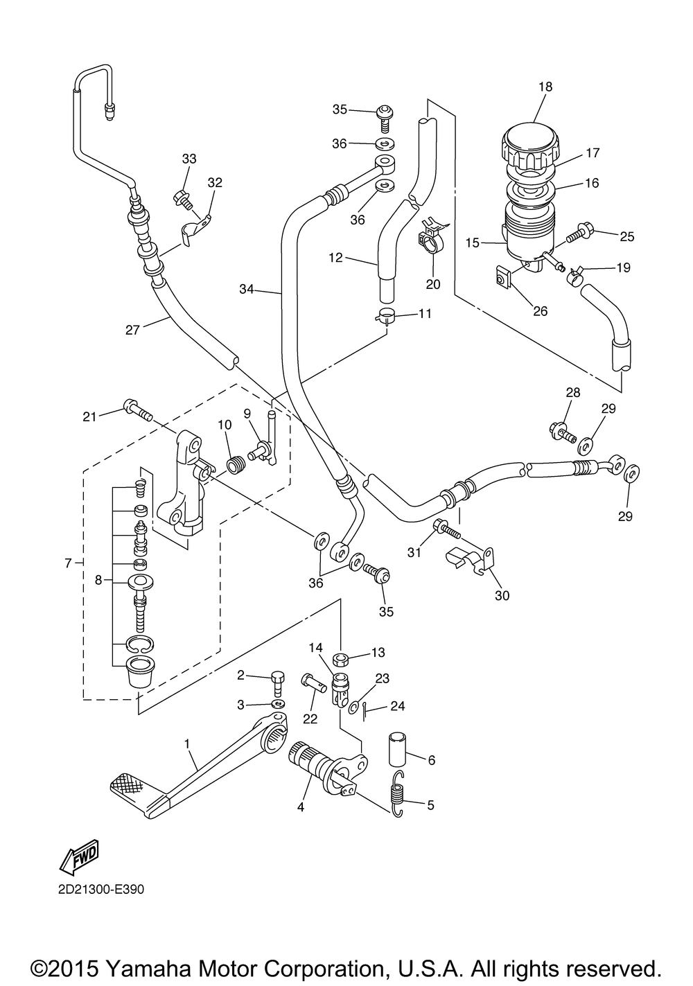 Rear master cylinder