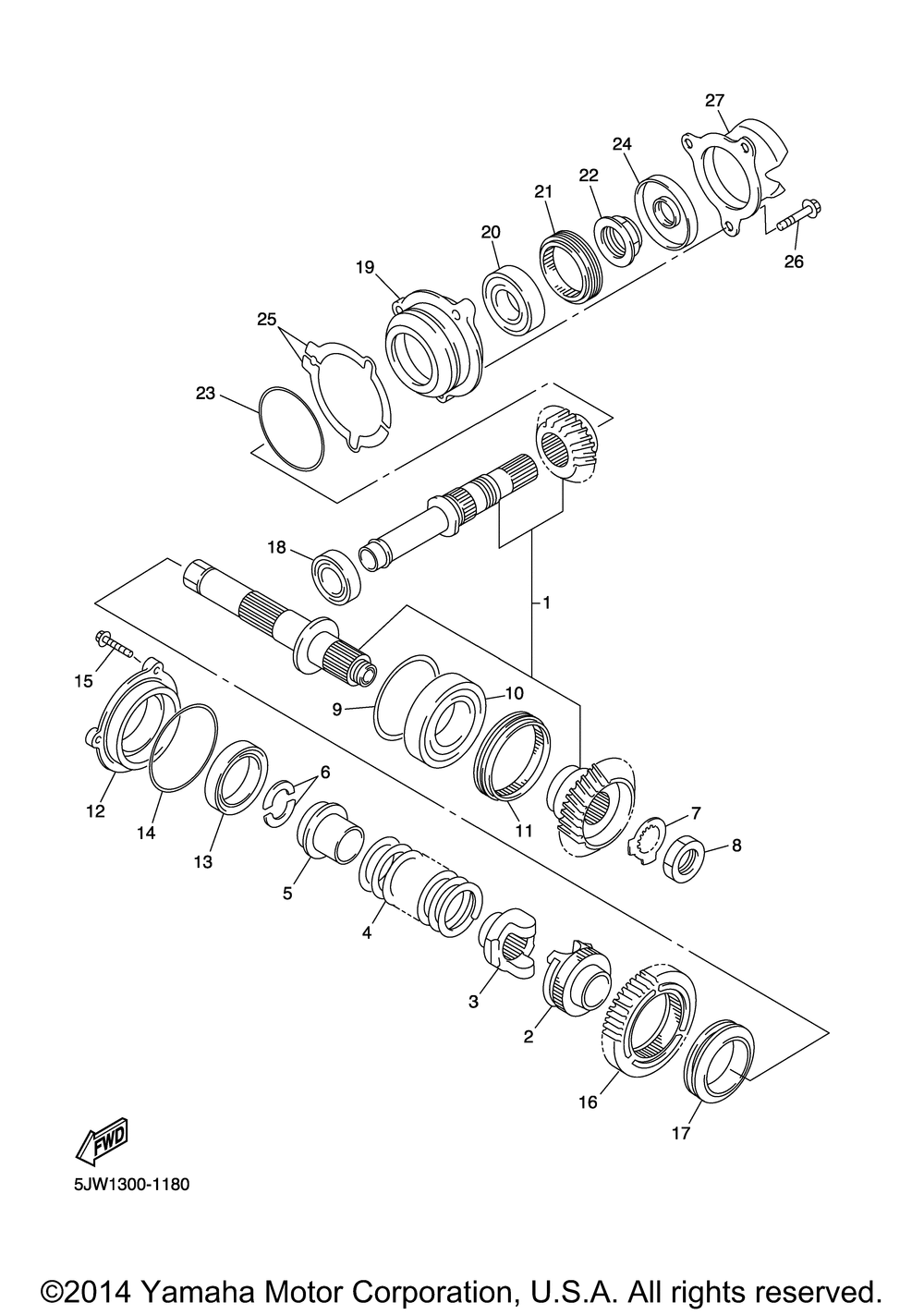 Middle drive gear