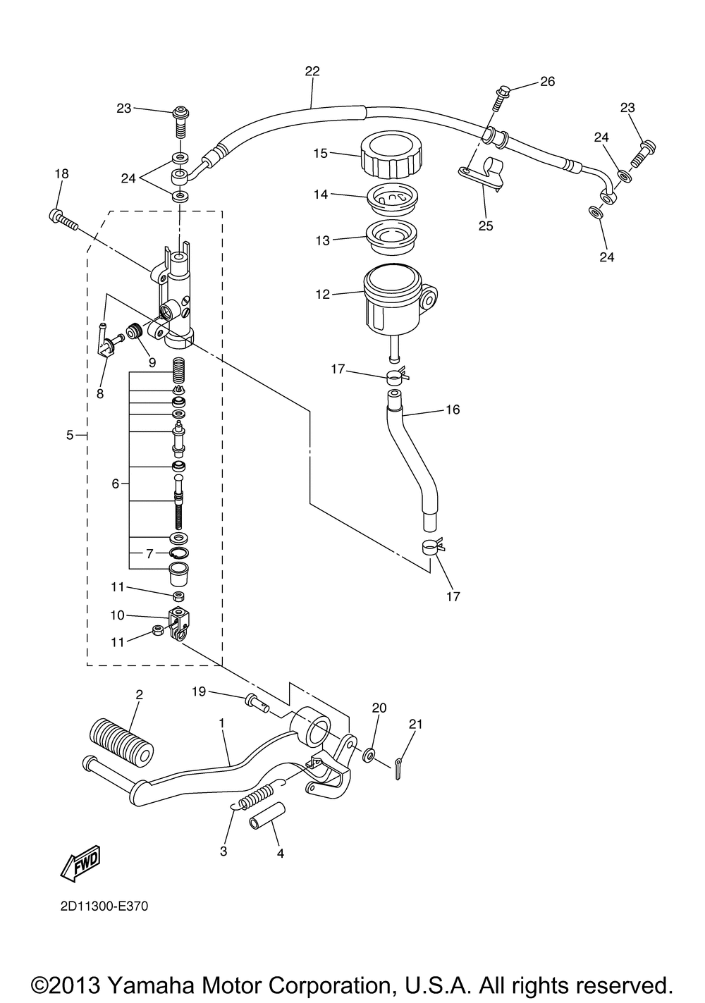 Rear master cylinder