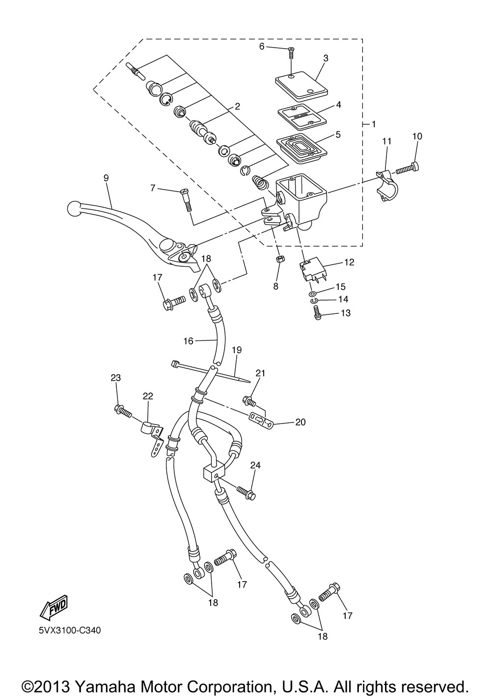 Front master cylinder