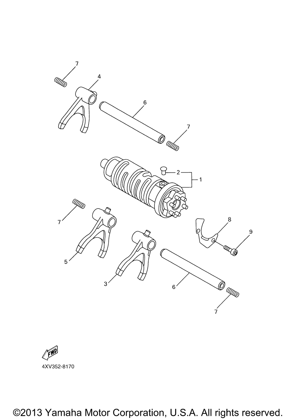 Shift cam fork