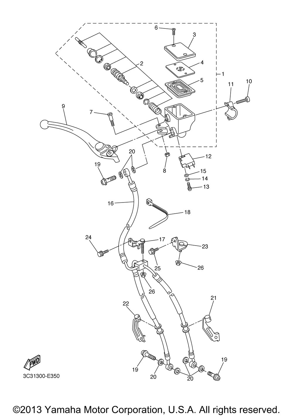 Front master cylinder