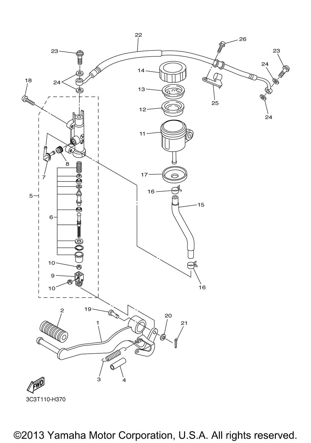 Rear master cylinder