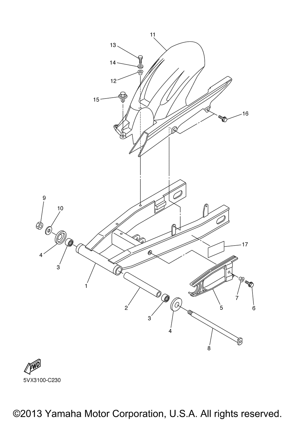 Rear arm