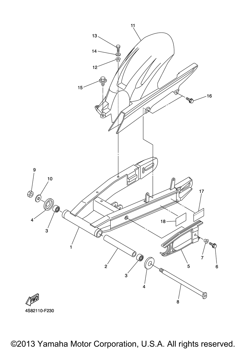 Rear arm