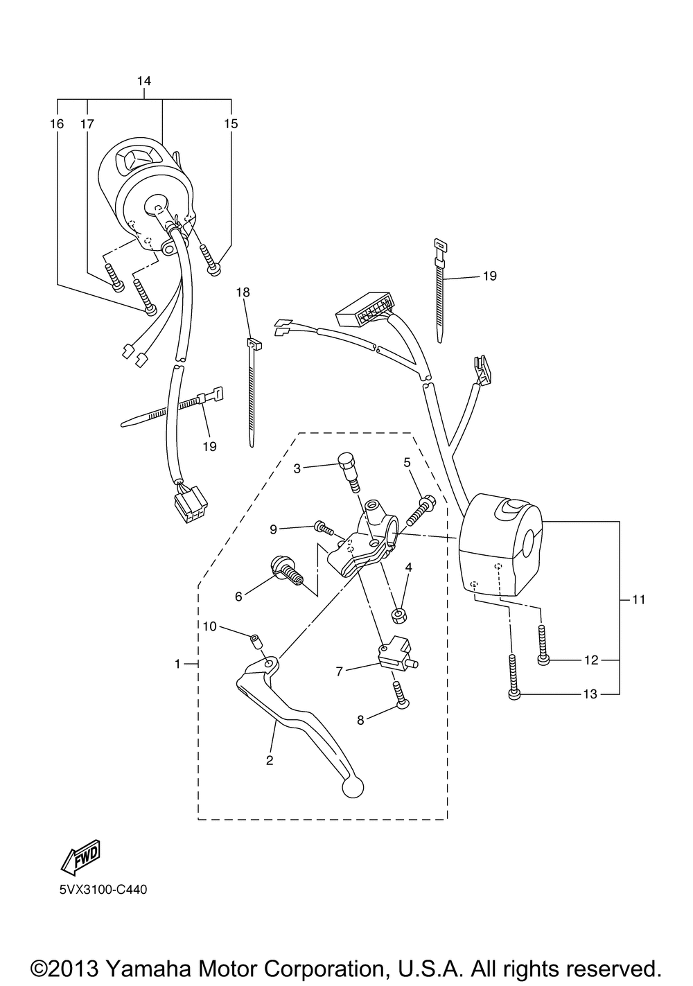 Handle switch lever