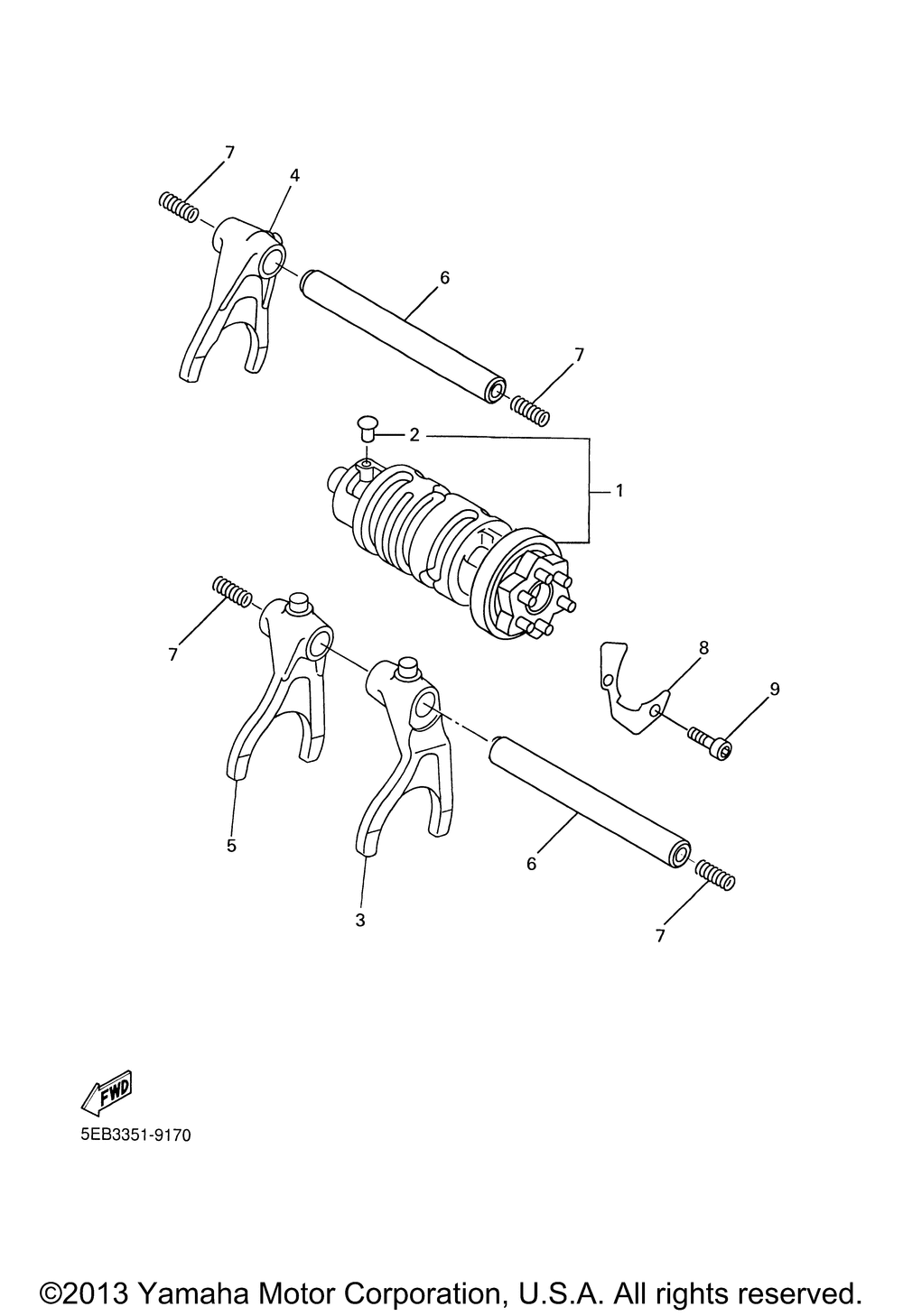 Shift cam fork