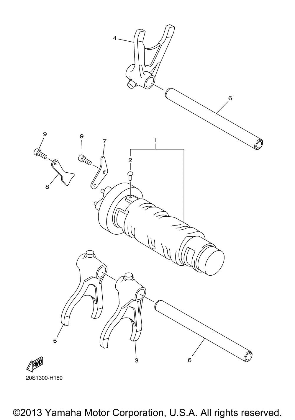 Shift cam fork