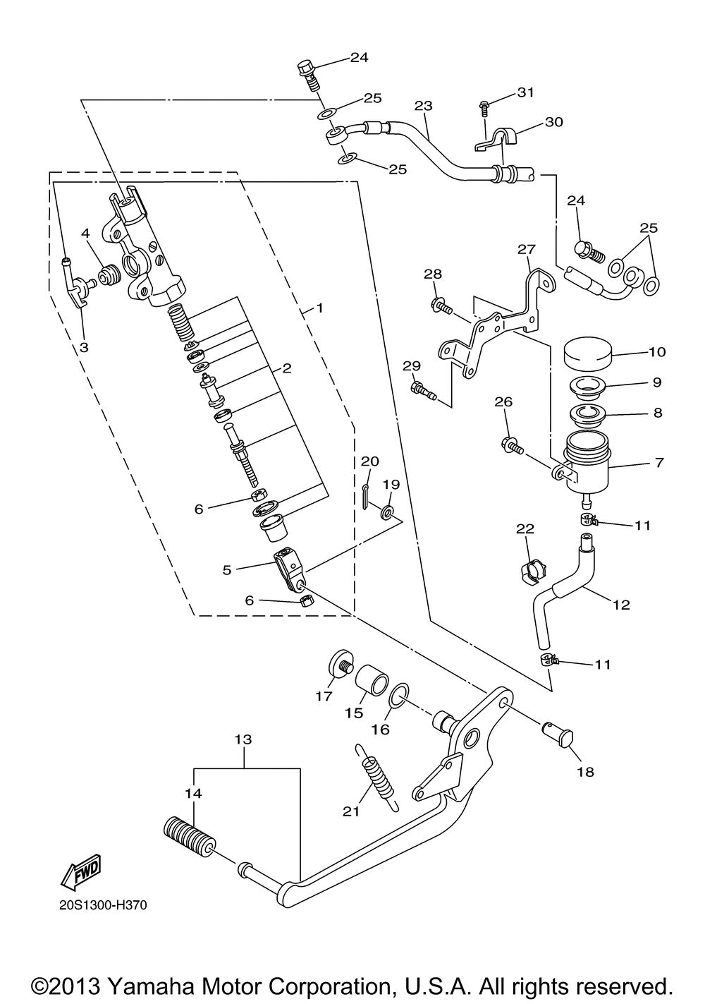 Rear master cylinder