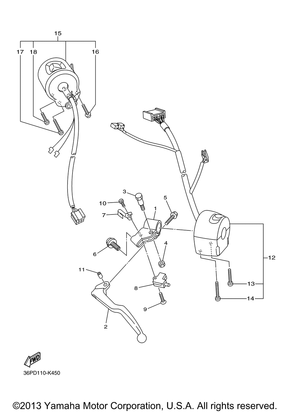 Handle switch lever