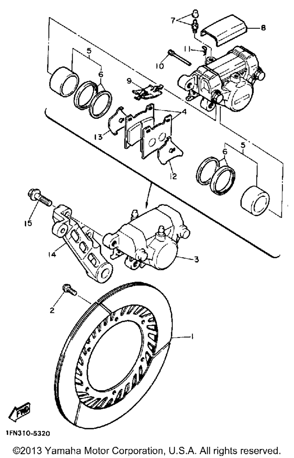 Rear brake caliper