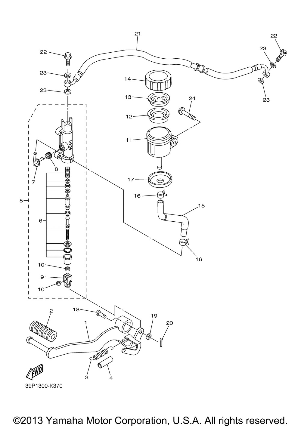 Rear master cylinder