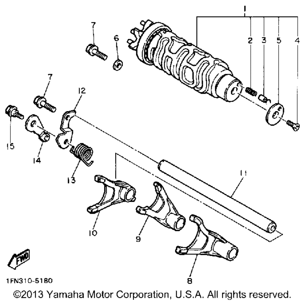 Shift cam fork