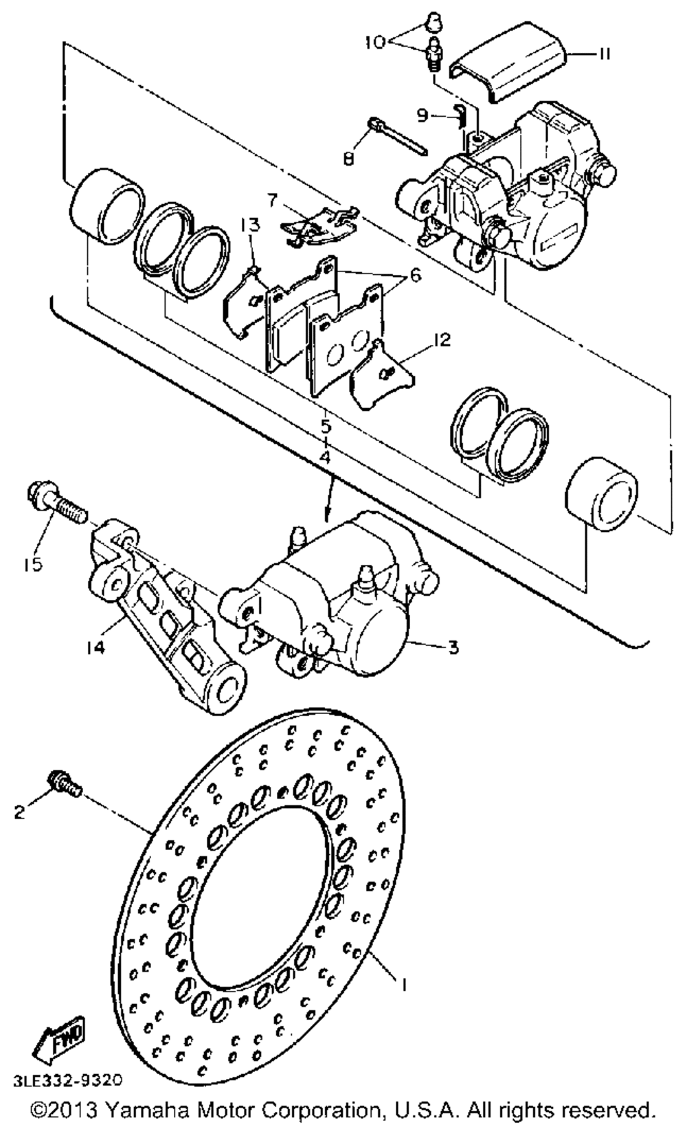 Rear brake caliper