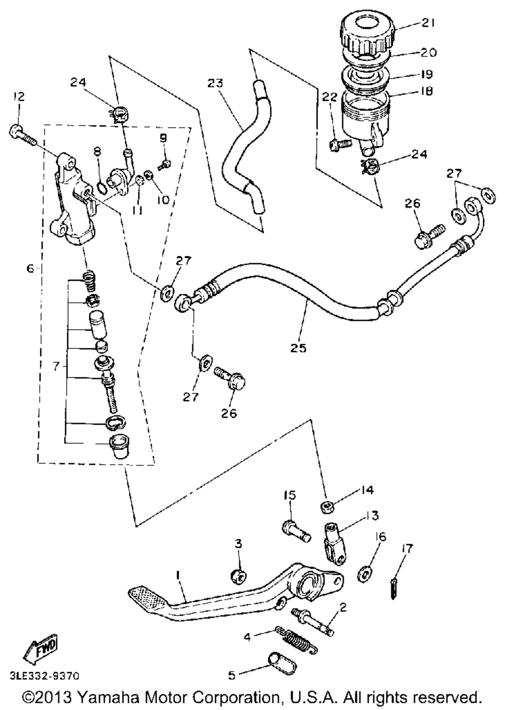 Rear master cylinder