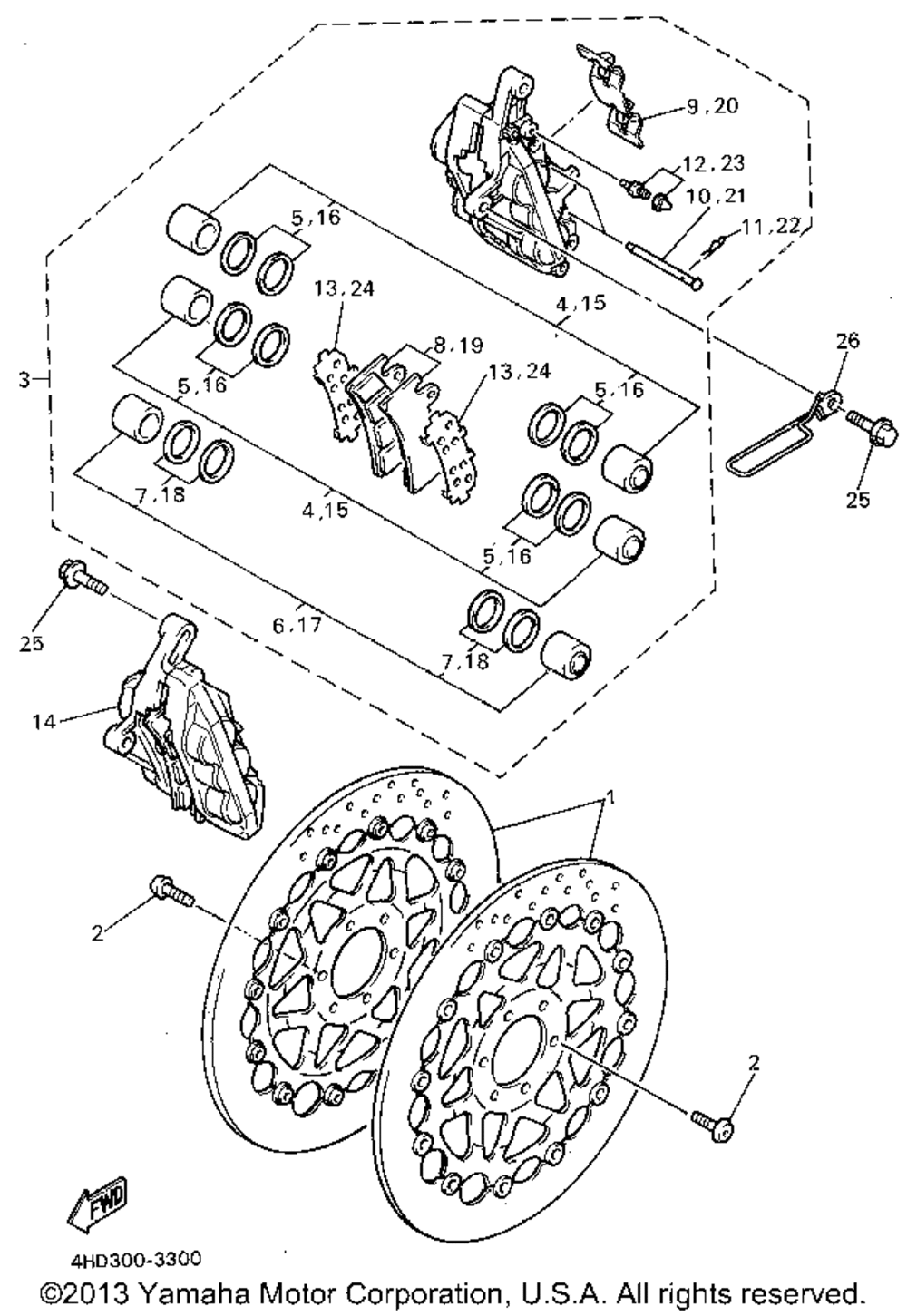 Front brake caliper