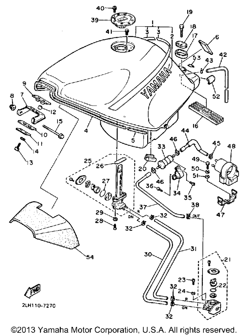 Fuel tank noncalifornia model