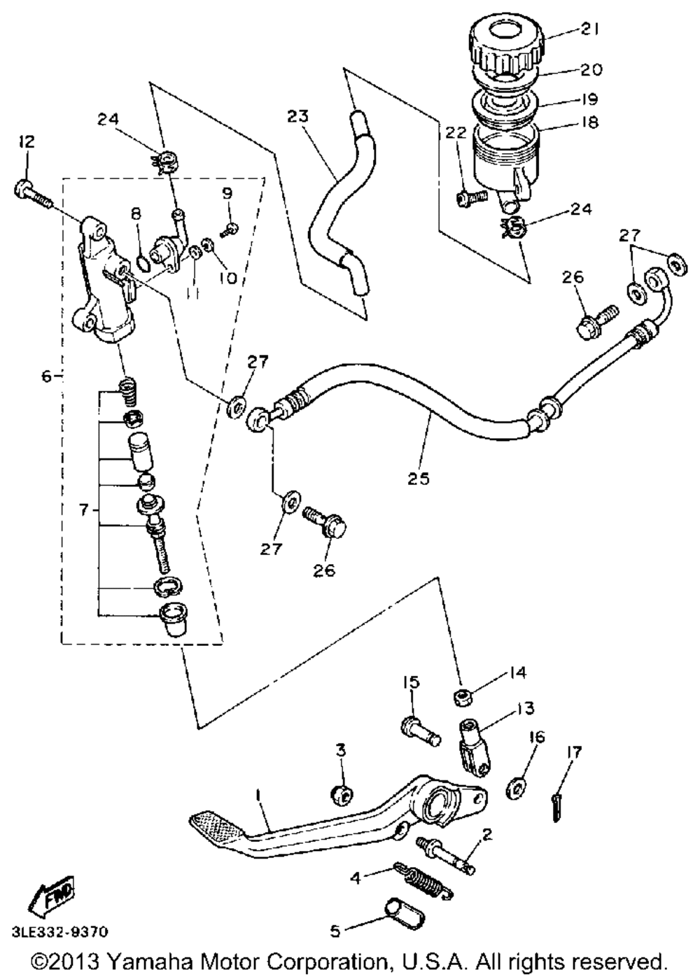 Rear master cylinder