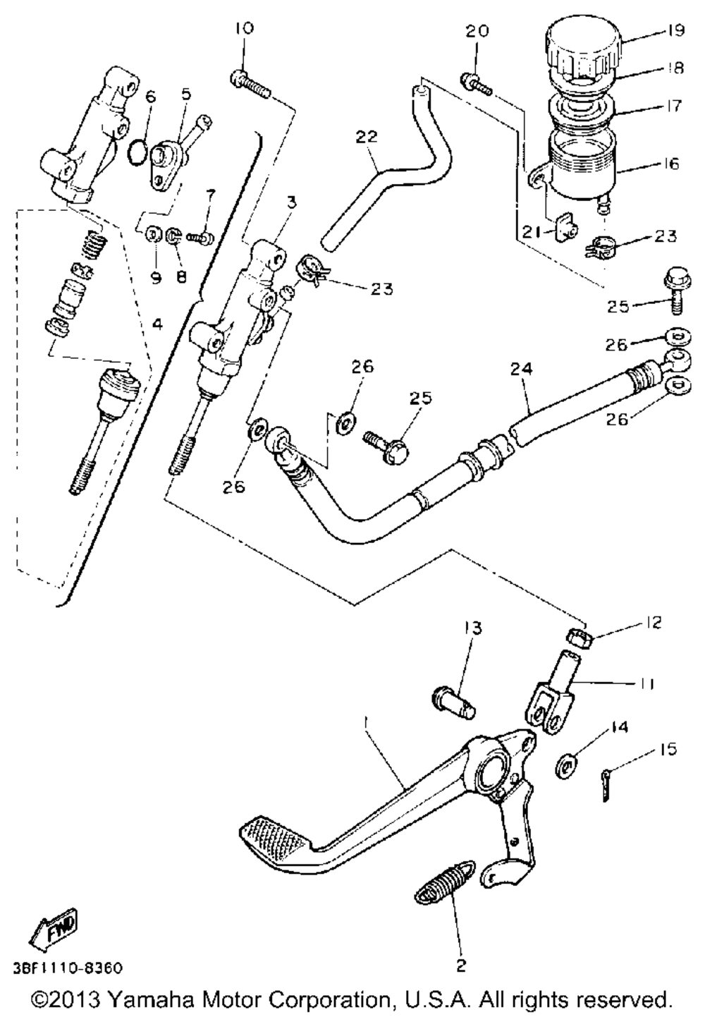 Rear master cylinder