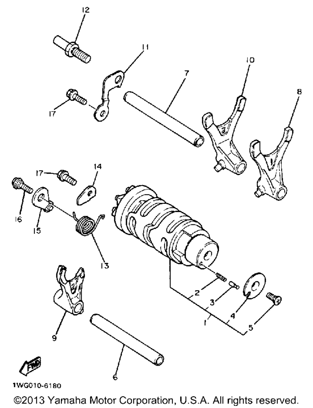 Shift cam fork