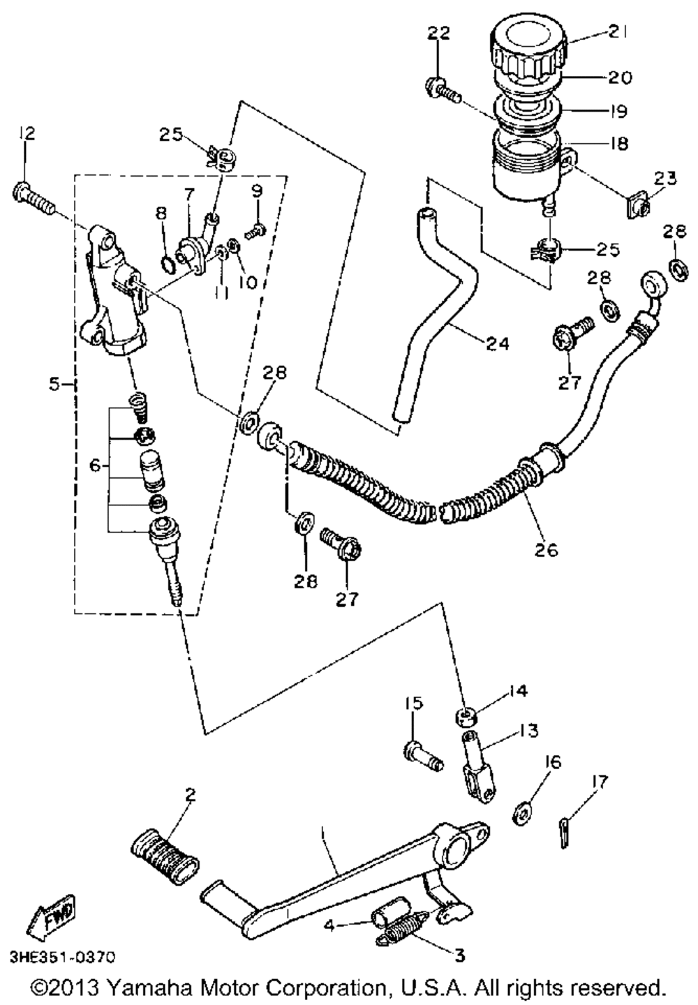 Rear master cylinder