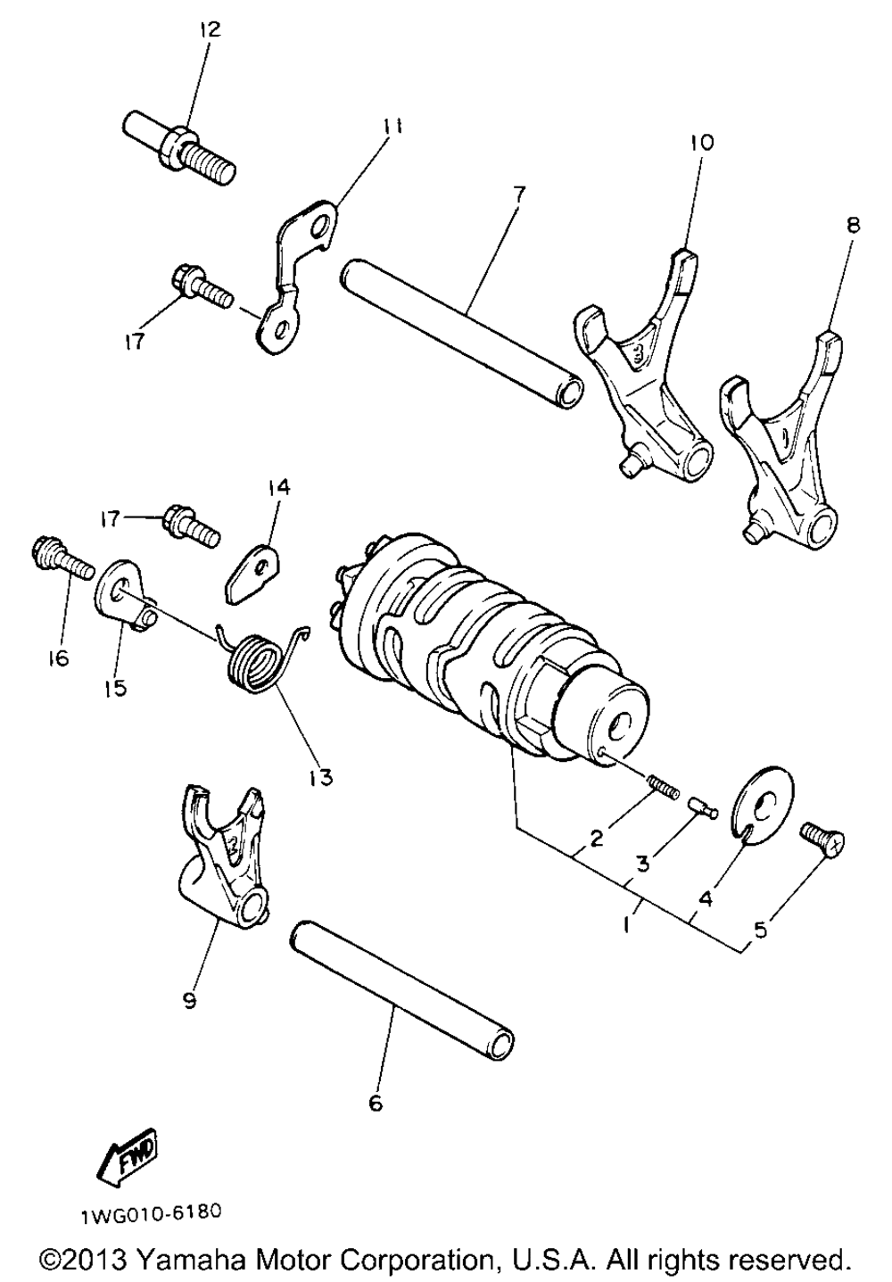 Shift cam fork