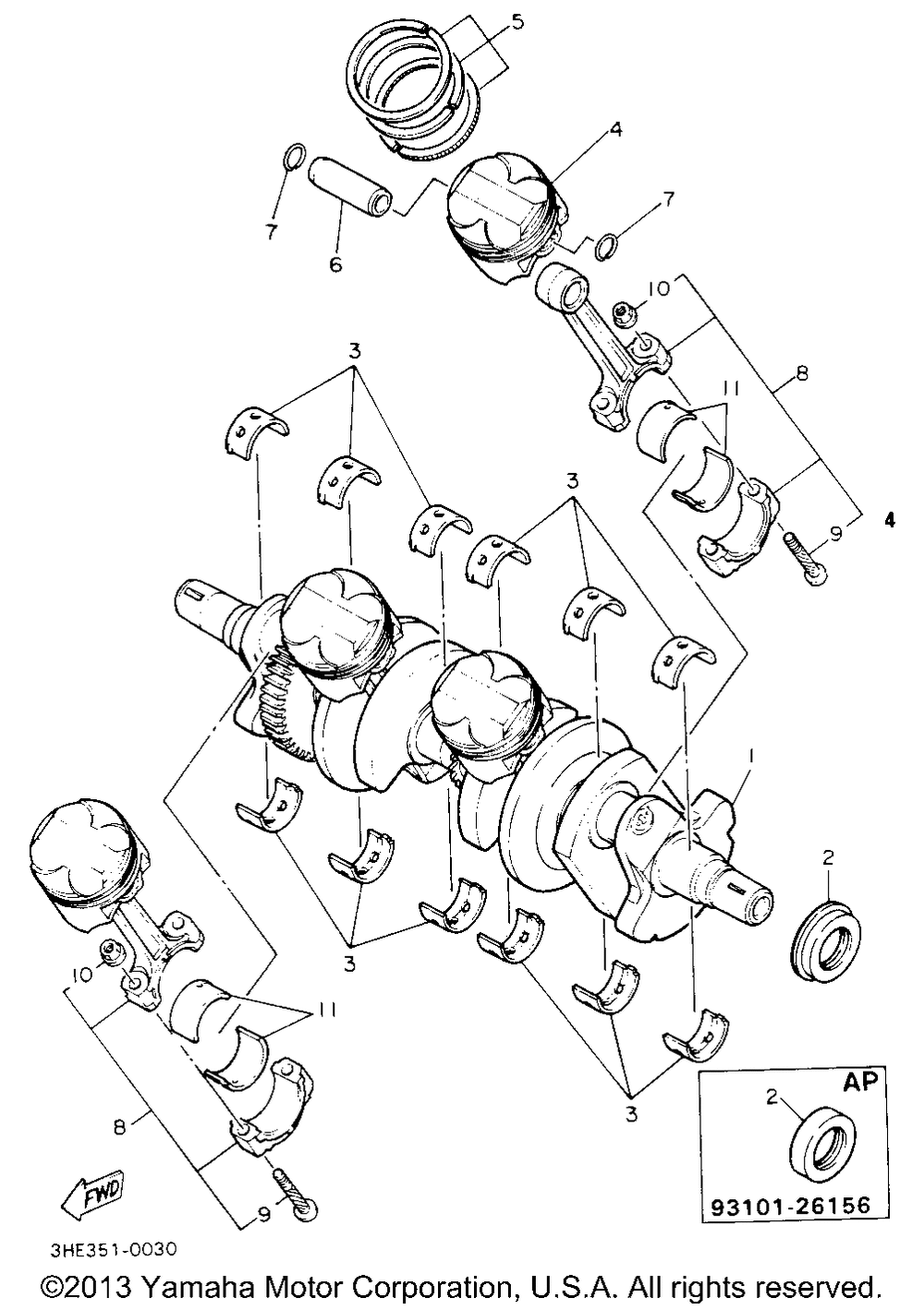 Crankshaft piston