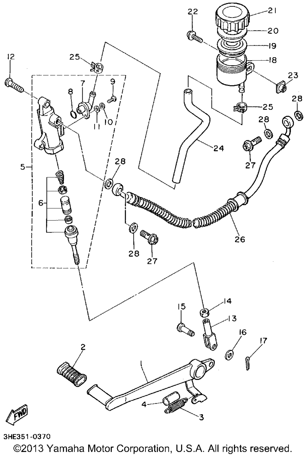 Rear master cylinder