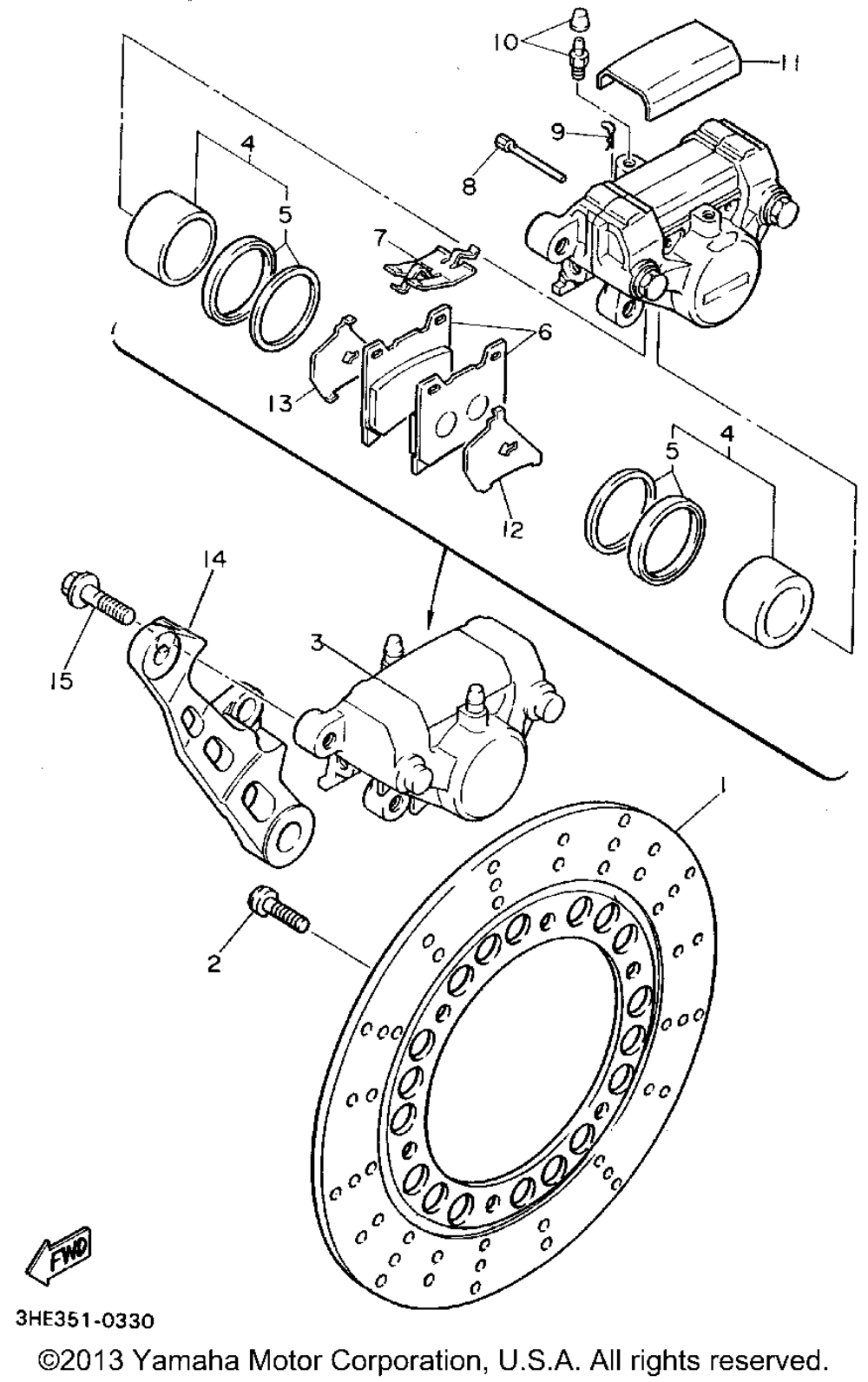 Rear brake caliper