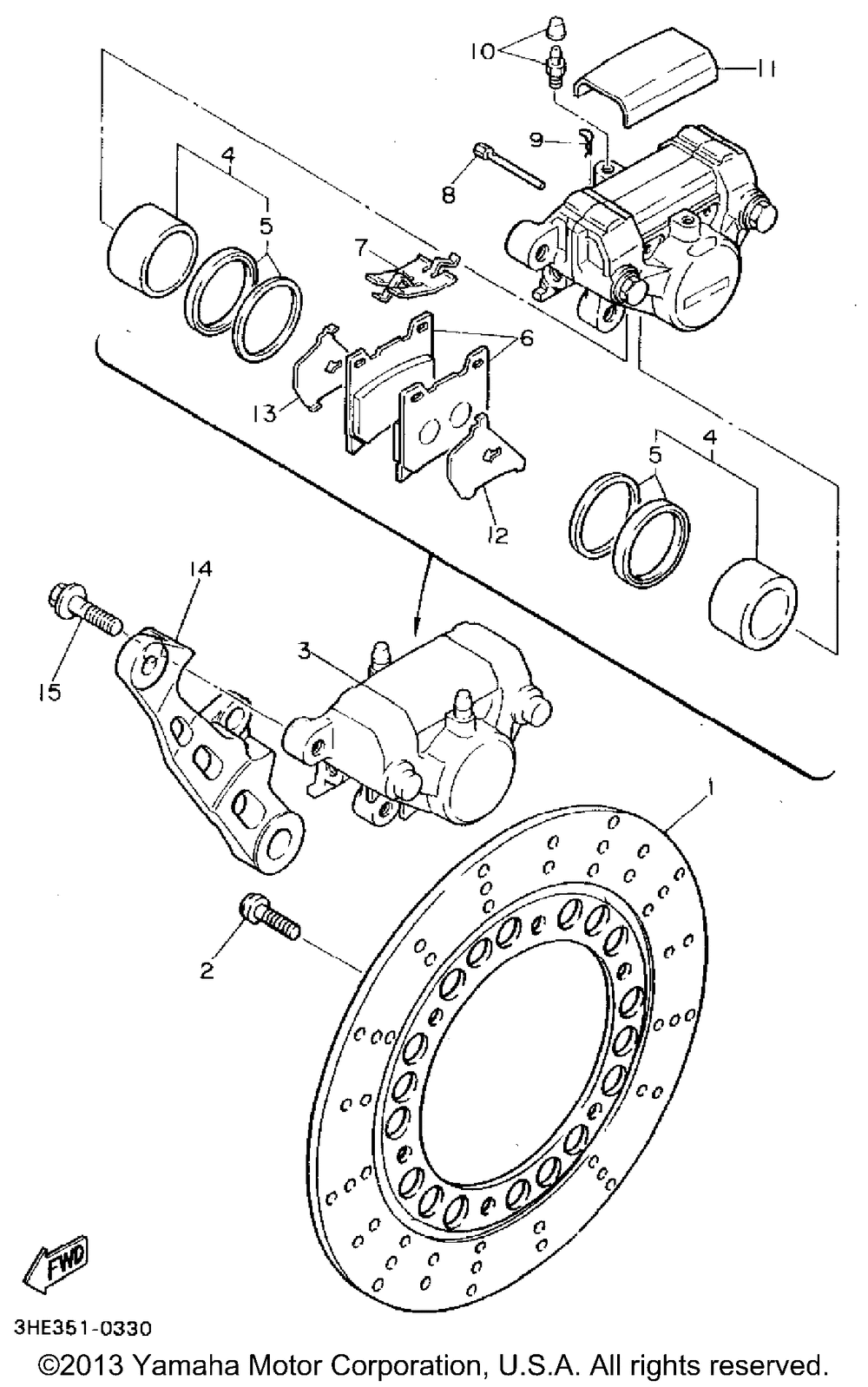 Rear brake caliper