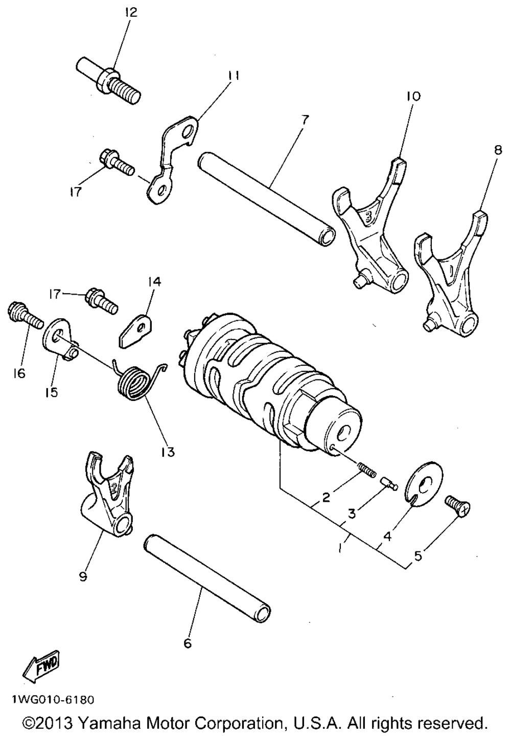 Shift cam shift fork