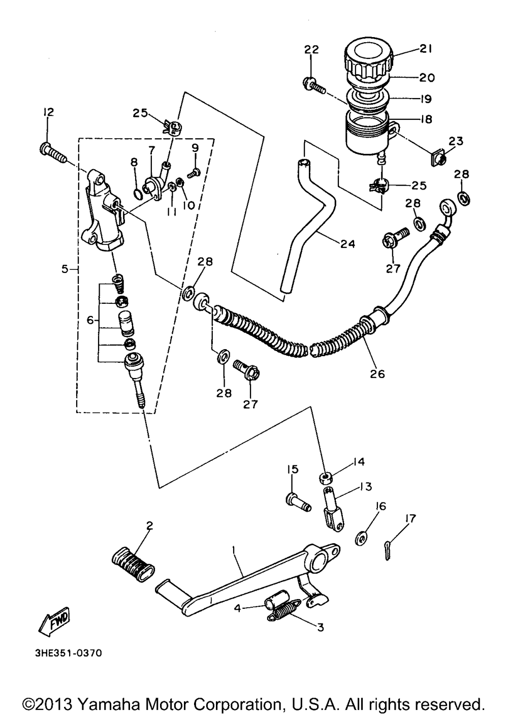 Rear master cylinder