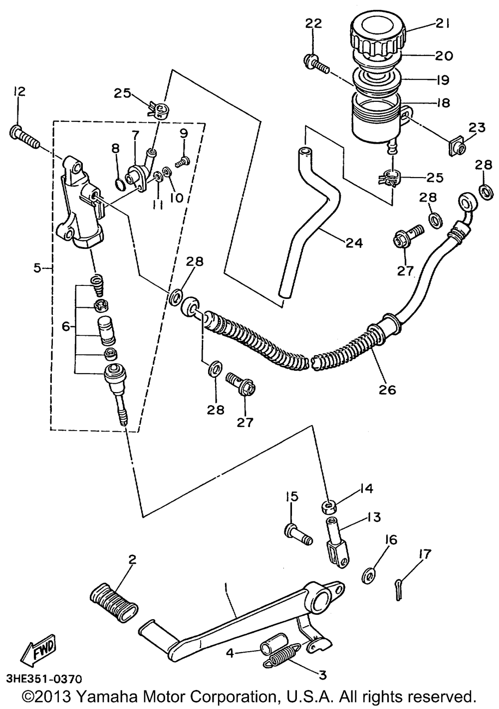 Rear master cylinder