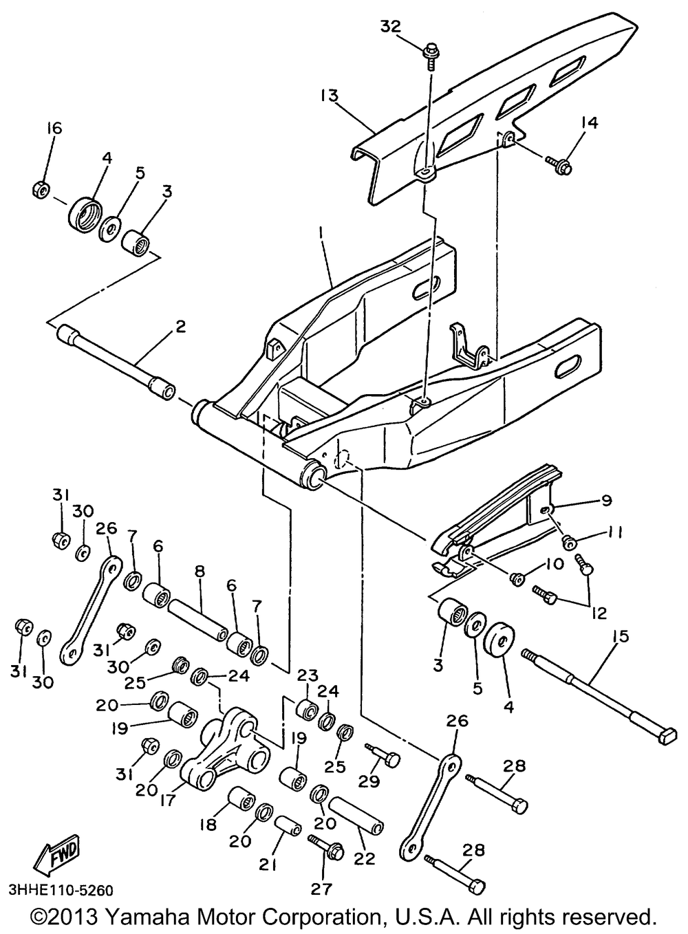 Rear arm